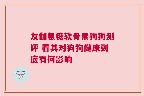 友伽氨糖软骨素狗狗测评 看其对狗狗健康到底有何影响 友伽氨糖软骨素狗狗测评 看其对狗狗健康到底有何影响