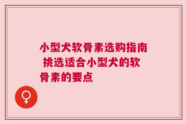 小型犬软骨素选购指南 挑选适合小型犬的软骨素的要点 小型犬软骨素选购指南 挑选适合小型犬的软骨素的要点
