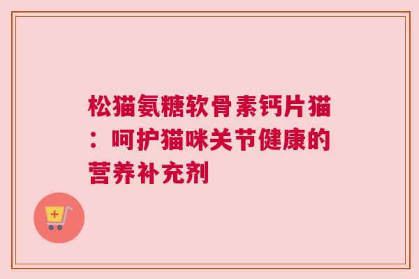 松猫氨糖软骨素钙片猫：呵护猫咪关节健康的营养补充剂