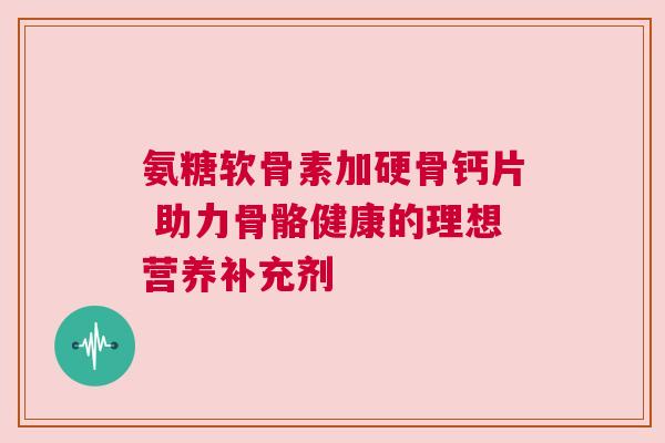 氨糖软骨素加硬骨钙片 助力骨骼健康的理想营养补充剂