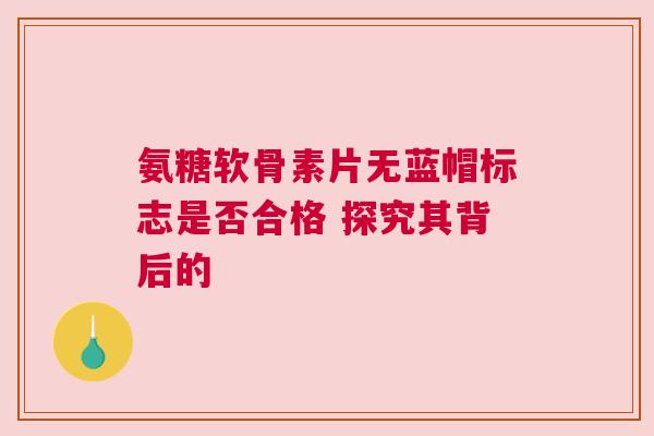 氨糖软骨素片无蓝帽标志是否合格 探究其背后的