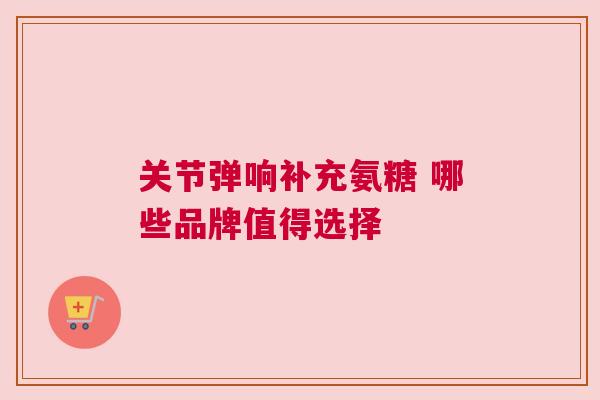 关节弹响补充氨糖 哪些品牌值得选择