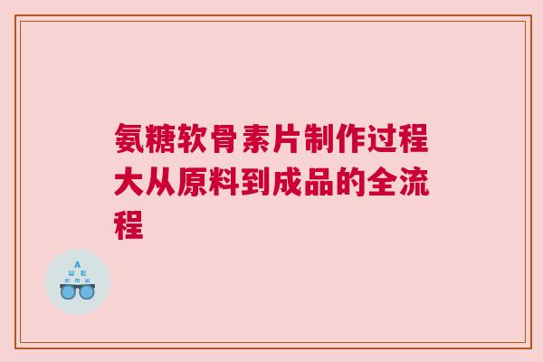 氨糖软骨素片制作过程大从原料到成品的全流程