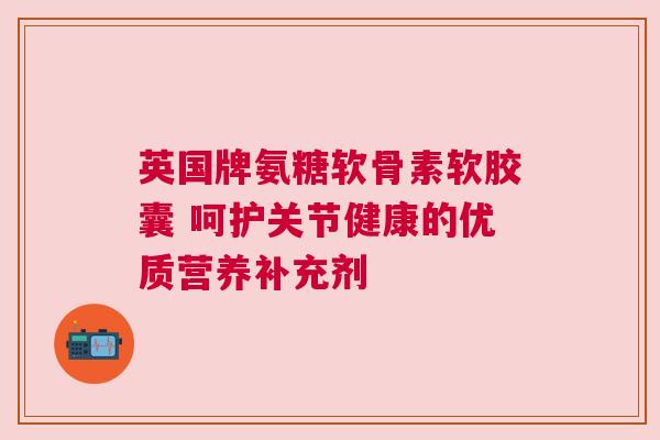 英国牌氨糖软骨素软胶囊 呵护关节健康的优质营养补充剂
