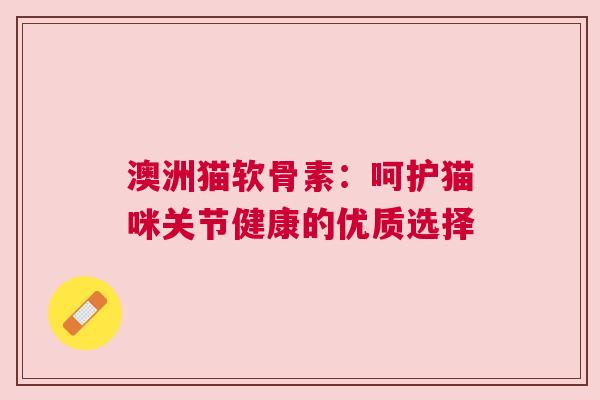 澳洲猫软骨素：呵护猫咪关节健康的优质选择