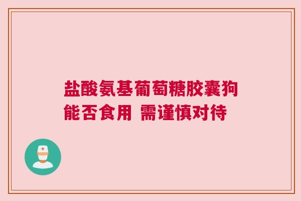 盐酸氨基葡萄糖胶囊狗能否食用 需谨慎对待