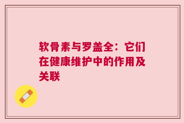 软骨素与罗盖全：它们在健康维护中的作用及关联