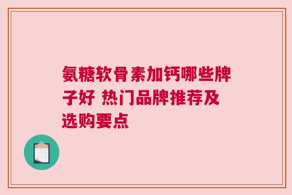 氨糖软骨素加钙哪些牌子好 热门品牌推荐及选购要点