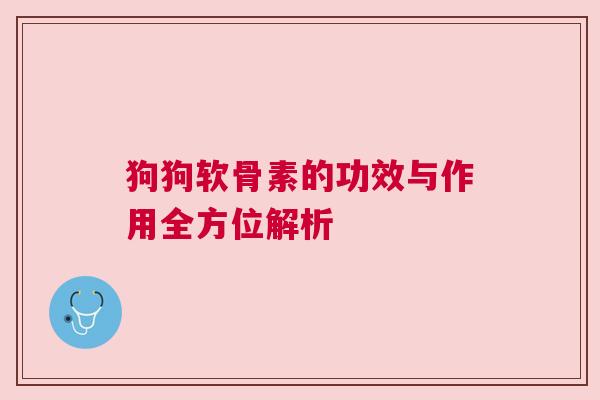 狗狗软骨素的功效与作用全方位解析