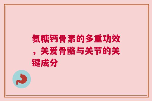 氨糖钙骨素的多重功效，关爱骨骼与关节的关键成分