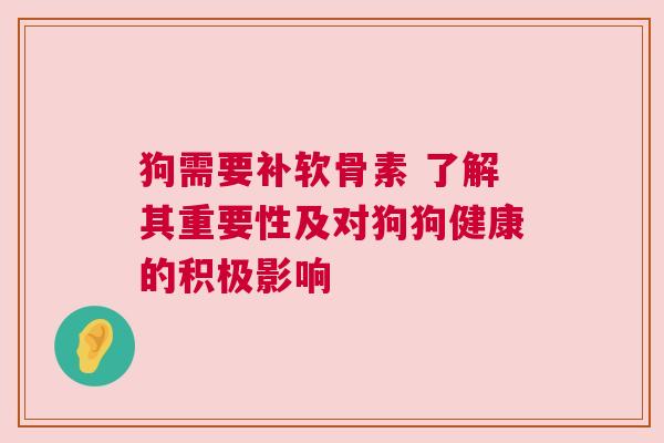 狗需要补软骨素 了解其重要性及对狗狗健康的积极影响