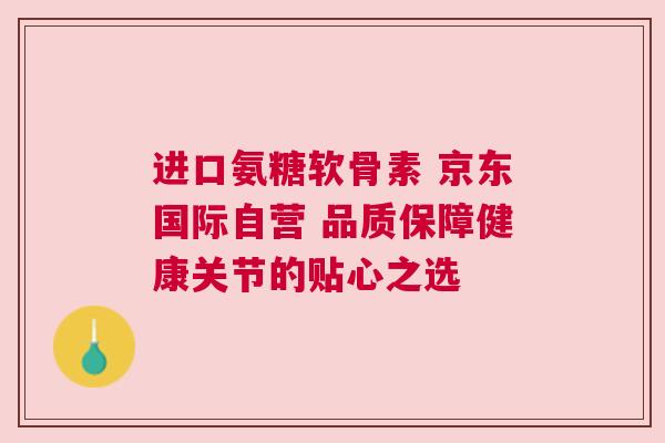 进口氨糖软骨素 京东国际自营 品质保障健康关节的贴心之选