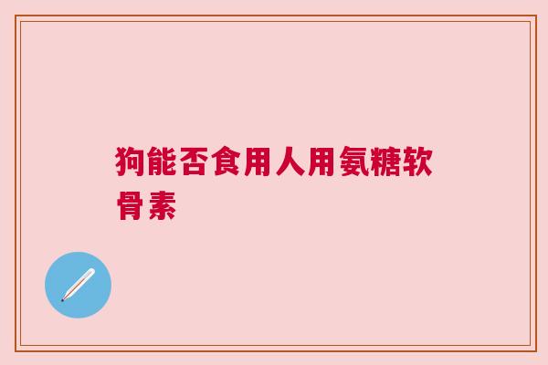 狗能否食用人用氨糖软骨素
