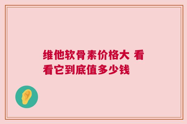 维他软骨素价格大 看看它到底值多少钱