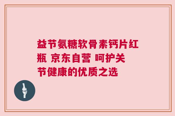 益节氨糖软骨素钙片红瓶 京东自营 呵护关节健康的优质之选