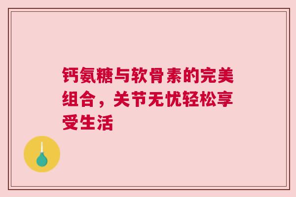 钙氨糖与软骨素的完美组合，关节无忧轻松享受生活