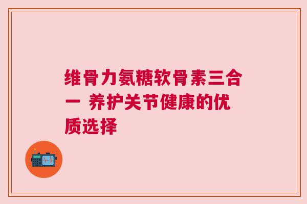 维骨力氨糖软骨素三合一 养护关节健康的优质选择